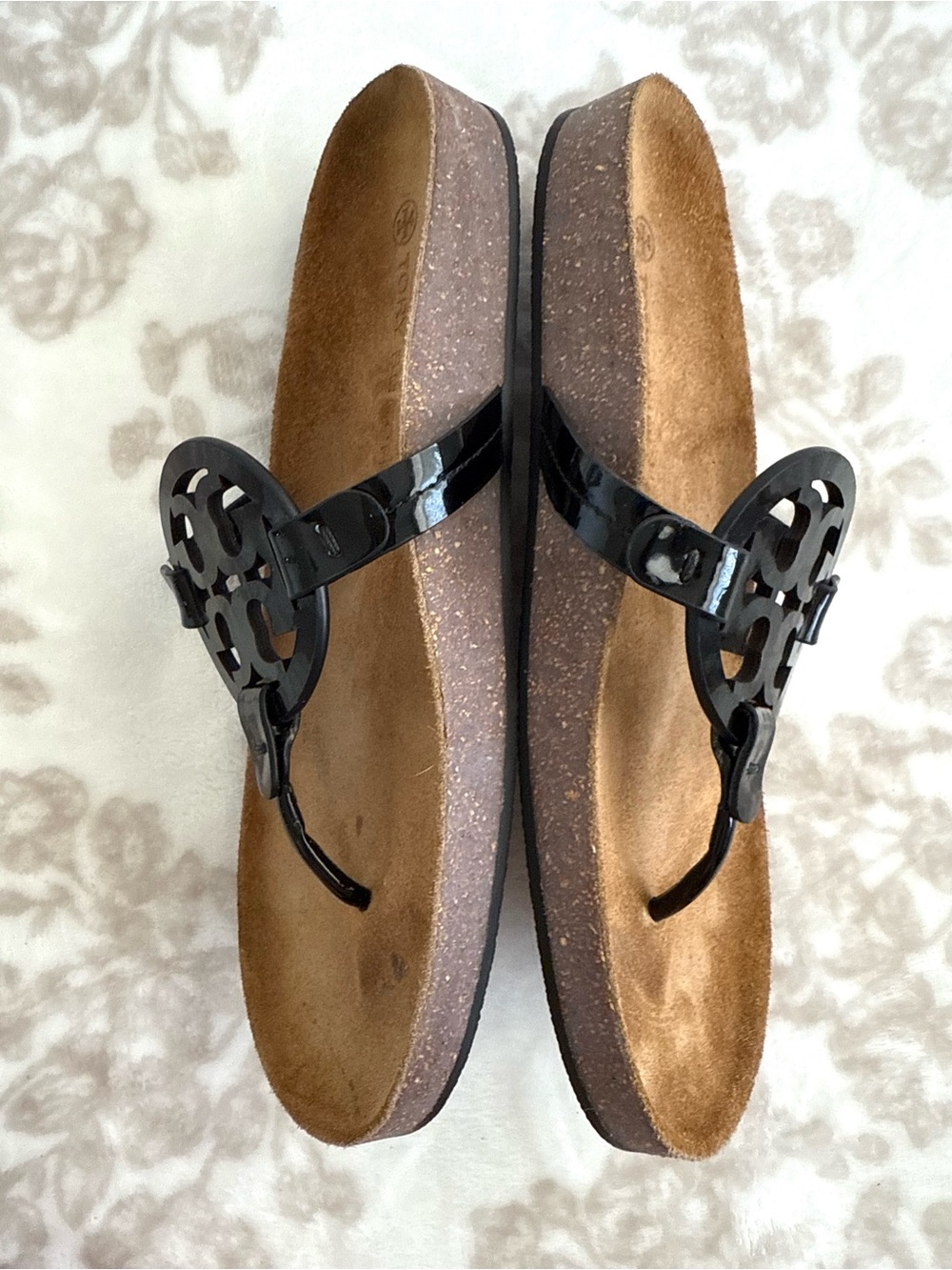EUC Tory Burch Miller Cloud Black Patent Leather Sandals - Picture 6 of 12